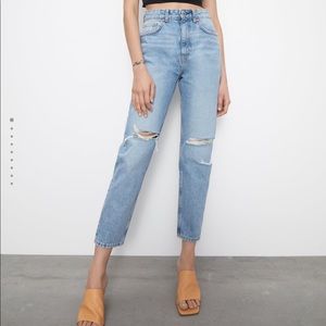 High Rise Distressed Mom Jeans